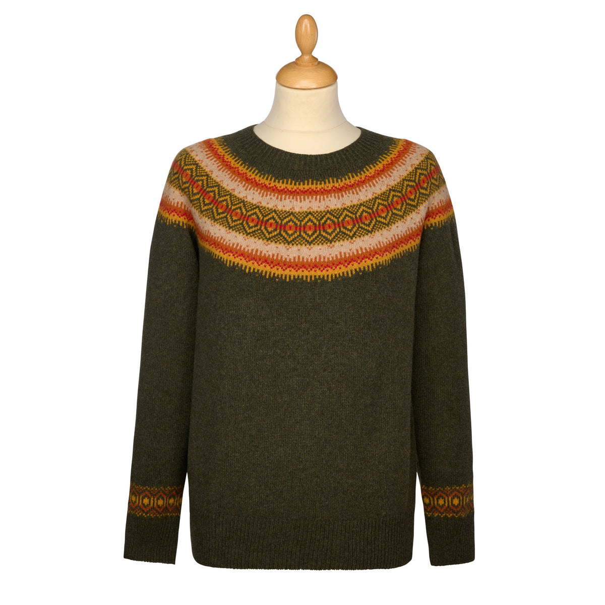 Green Retro Geelong Fairisle Jumper