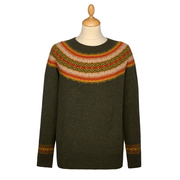 Green Retro Geelong Fairisle Jumper