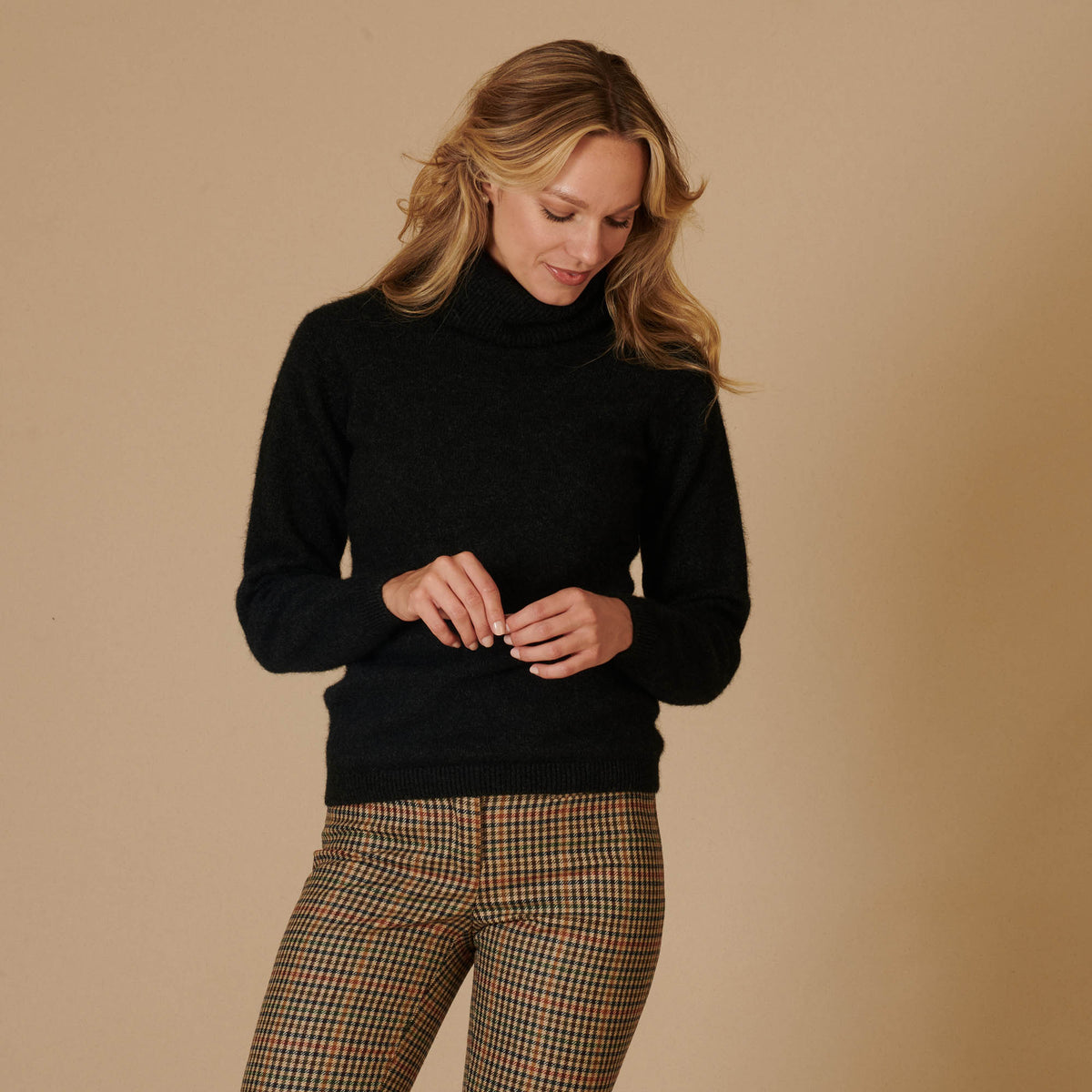 Grey Possum Cowl Neck Sweater