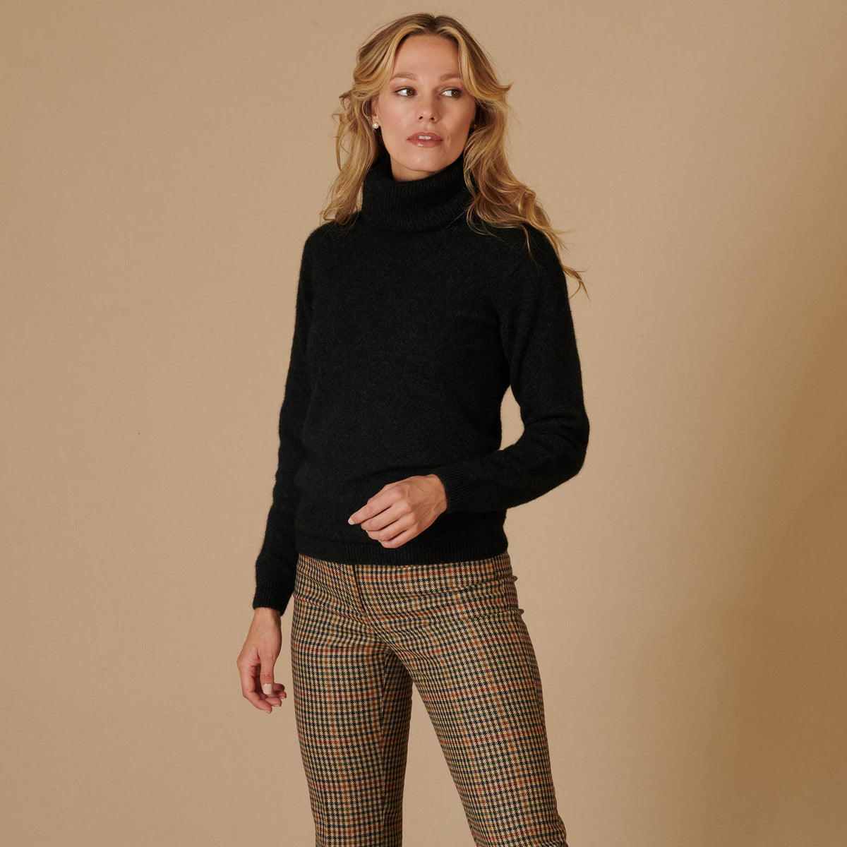 Grey Possum Cowl Neck Sweater