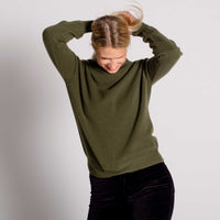 Green Merino & Cashmere Roll Neck