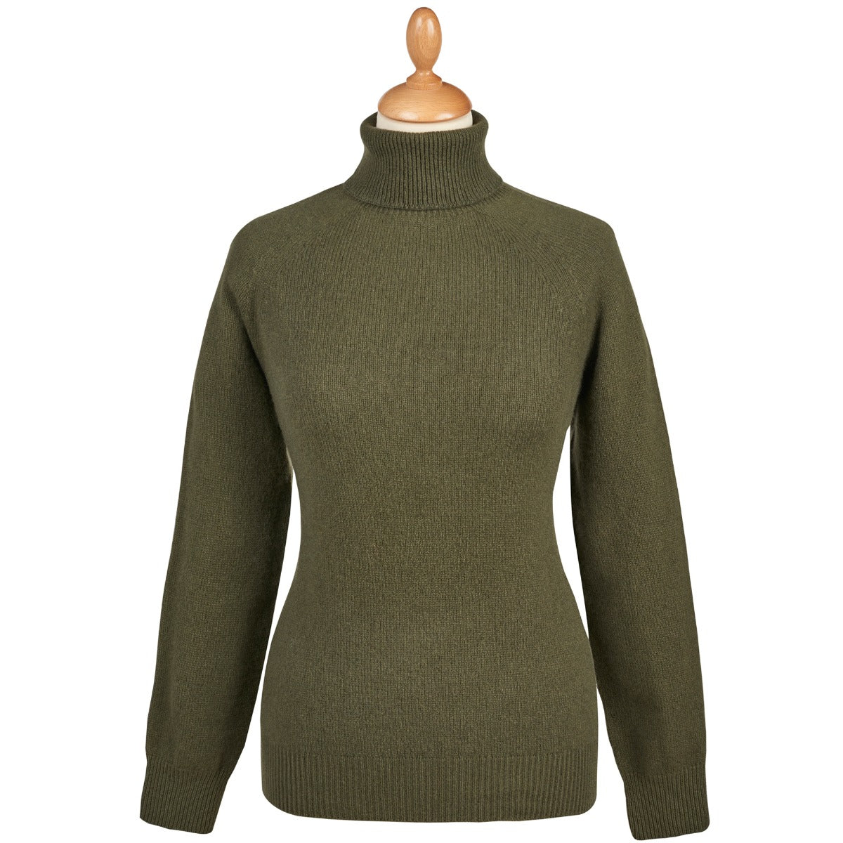 Green Merino & Cashmere Roll Neck