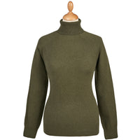 Green Merino & Cashmere Roll Neck