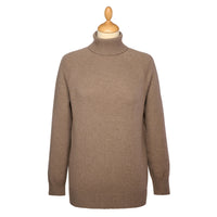 Taupe Merino & Cashmere Roll Neck
