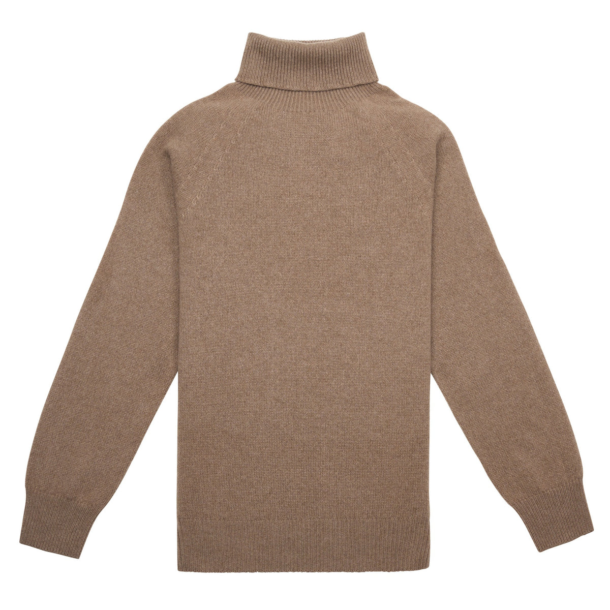 Taupe Merino & Cashmere Roll Neck