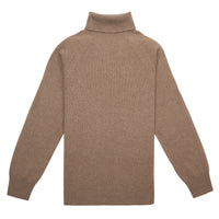 Taupe Merino & Cashmere Roll Neck