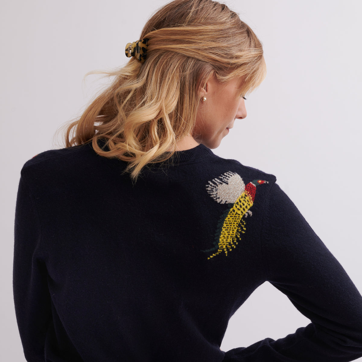 Navy Pheasant Crew Neck Jumper