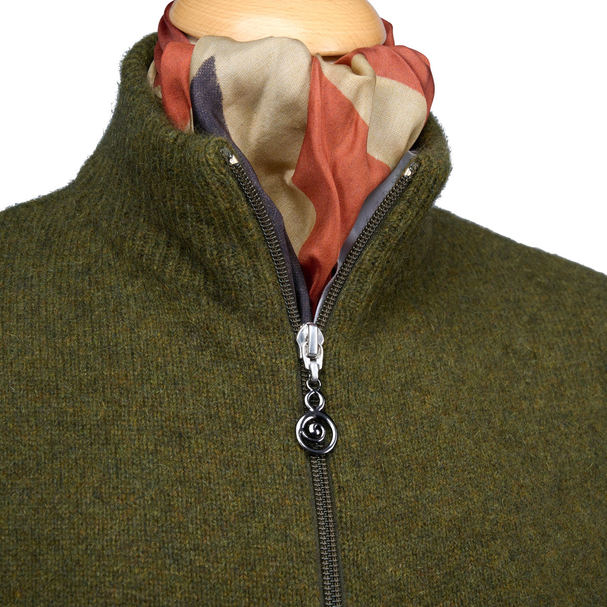 Moss Green Possum Zip Gilet