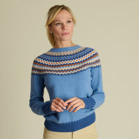 Blue Geelong Fairisle Contrast Jumper