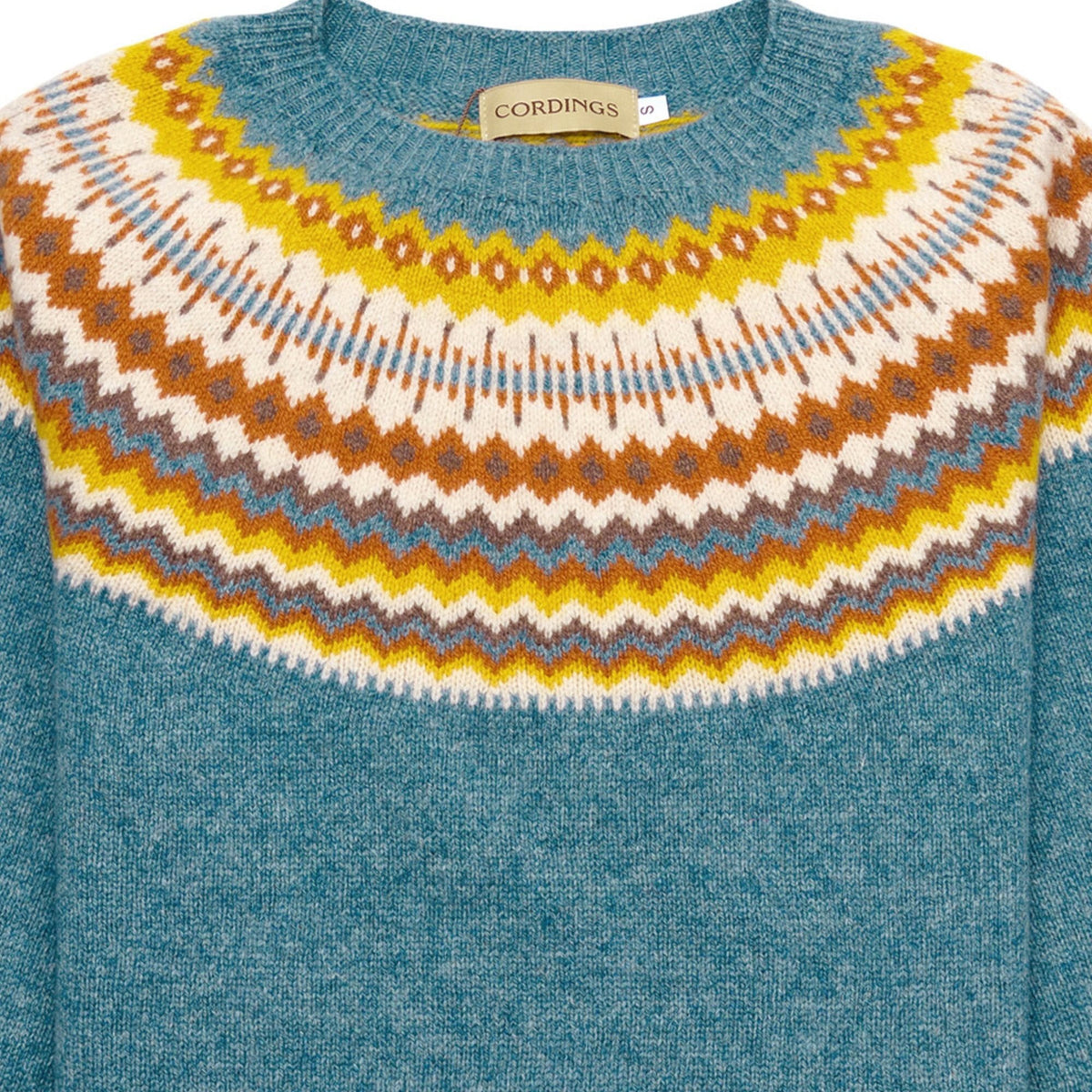 Sea Green Geelong Wool Fair Isle Jumper