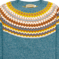 Sea Green Geelong Wool Fair Isle Jumper