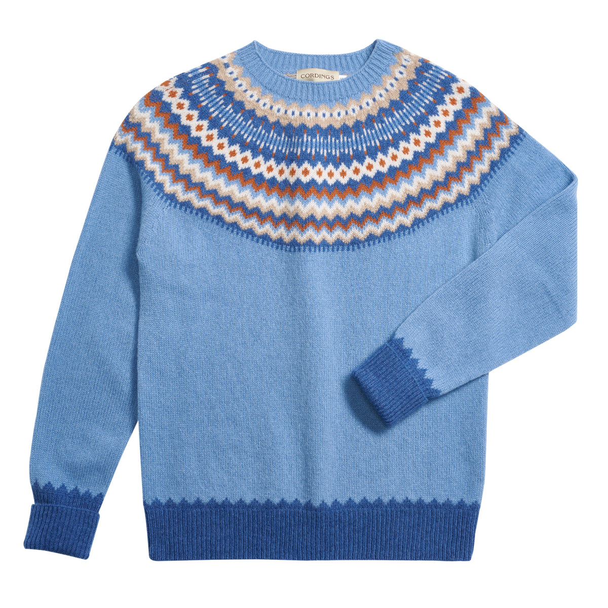 Blue Geelong Fairisle Contrast Jumper