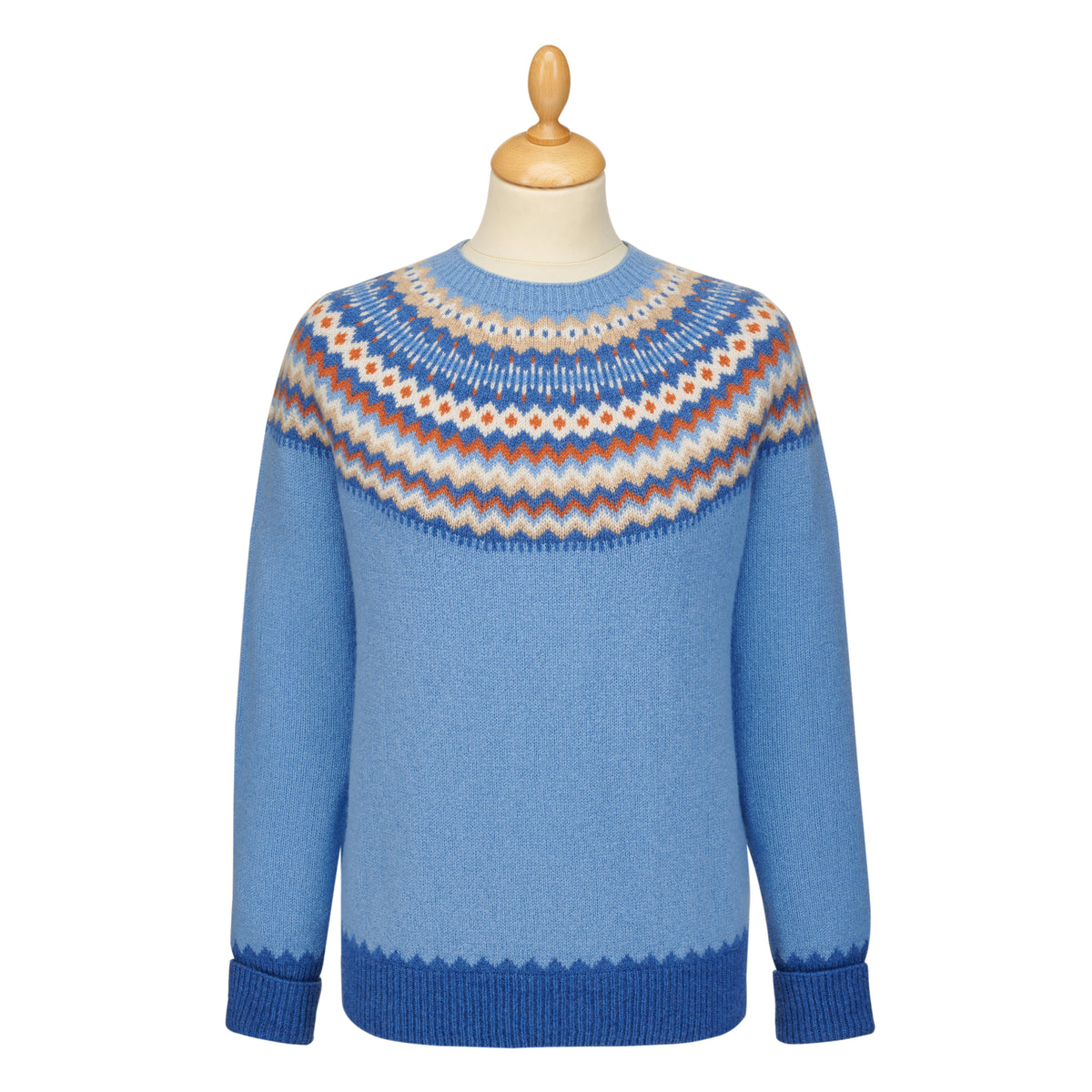 Blue Geelong Fairisle Contrast Jumper