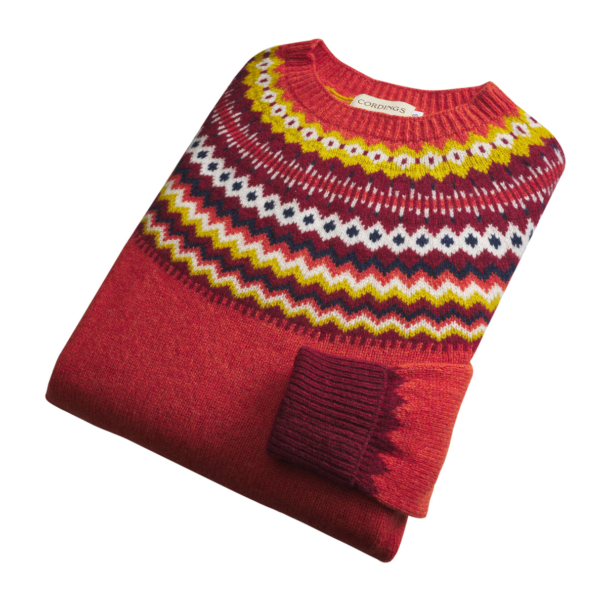 Rust Orange Geelong Wool Fair Isle Jumper