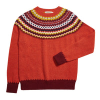 Rust Orange Geelong Wool Fair Isle Jumper