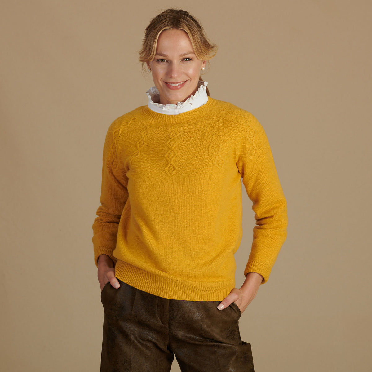 Yellow Diamond Cashmere Merino Jumper