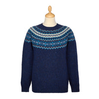 Navy Donegal Fairisle Jumper