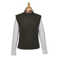 Olive Sleeveless Ribbed Roll Neck
