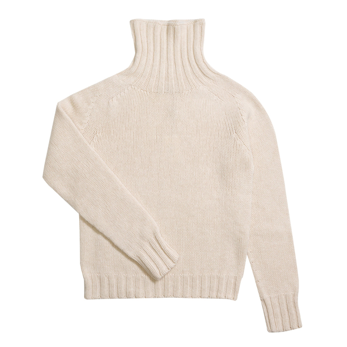 Cream Chunky Wool Roll Neck Jumper