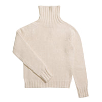 Cream Chunky Wool Roll Neck Jumper