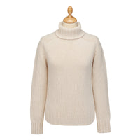 Cream Chunky Wool Roll Neck Jumper
