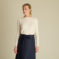 Cream Lambswool and Cashmere Poppy Crew