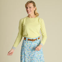 Soft Green Lambswool Cashmere Crew Neck Jumper