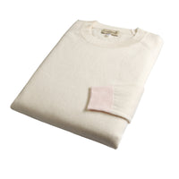 Cream Lambswool and Cashmere Poppy Crew