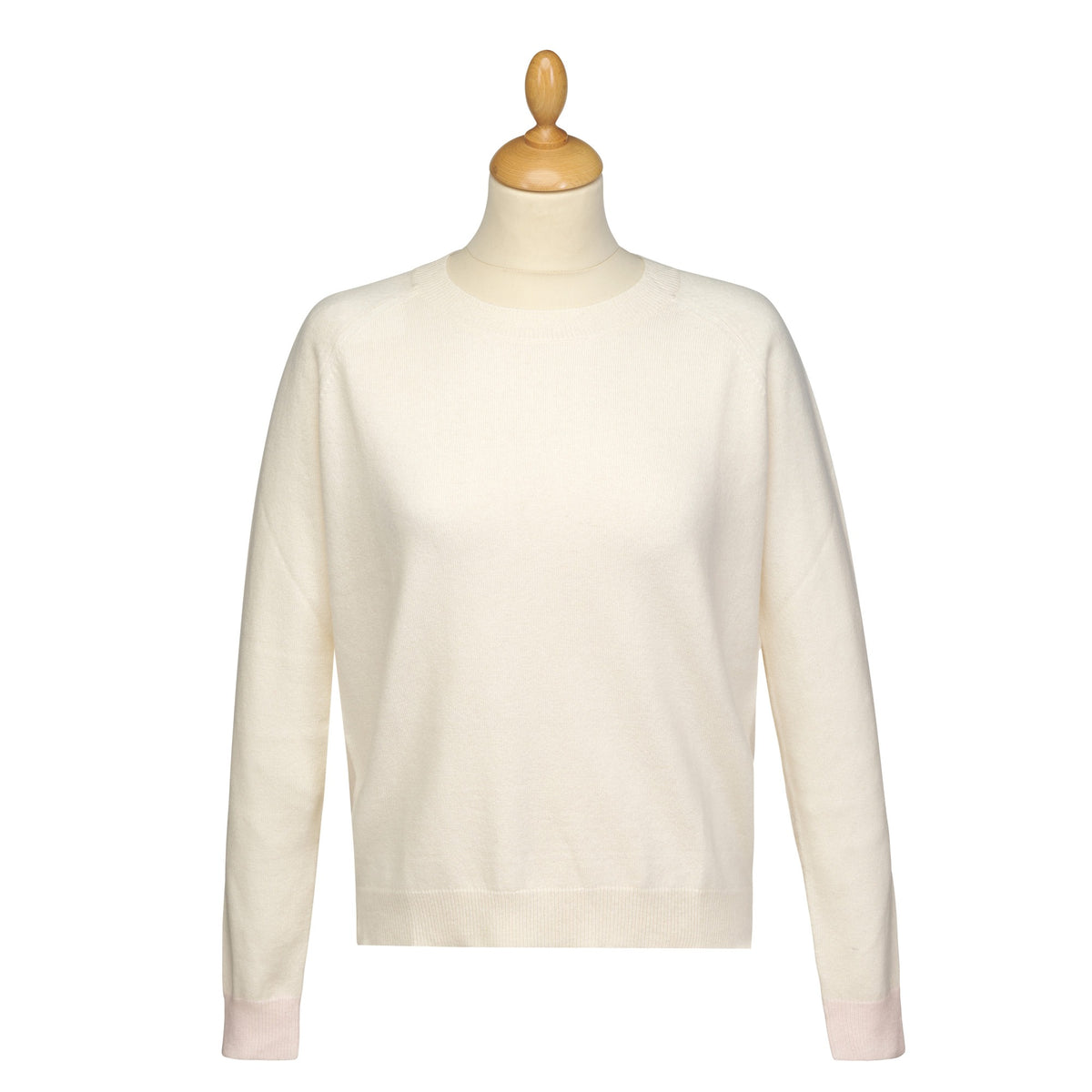Cream Lambswool and Cashmere Poppy Crew