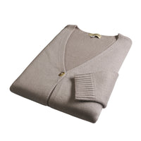 Taupe Lambswool & Cashmere Button Cardigan