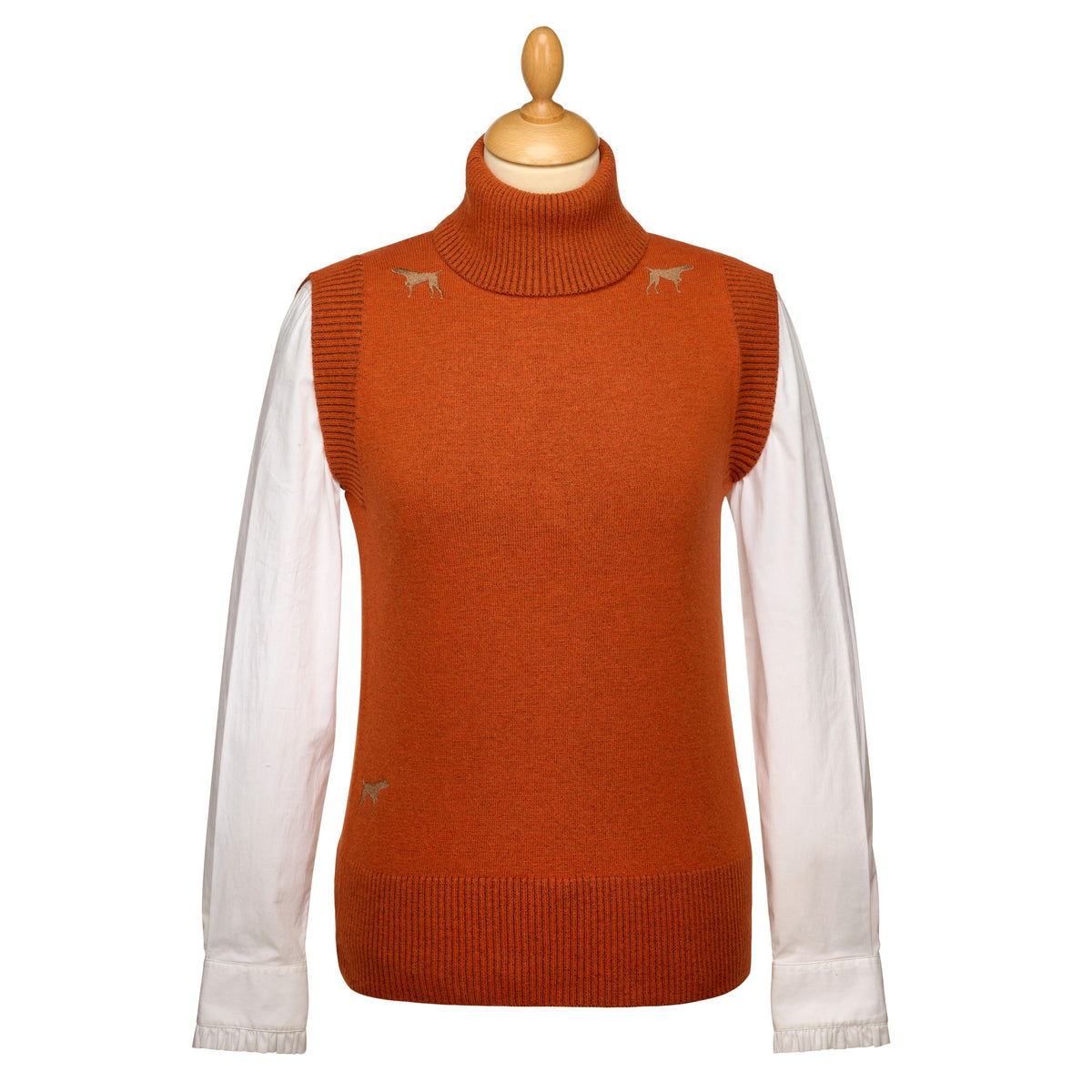 Rust Roll Neck Pointer Dog Tank