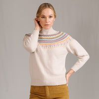 Cream Mock Turtle Fairisle Sweater