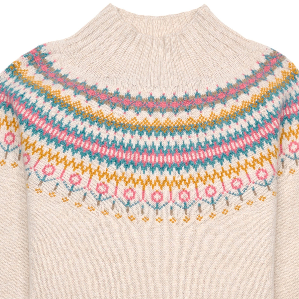 Cream Mock Turtle Fairisle Sweater