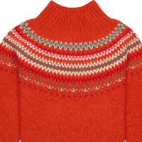 Rust Red Mock Turtle Fairisle Sweater