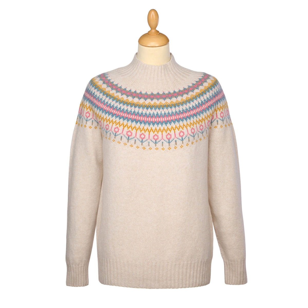 Cream Mock Turtle Fairisle Sweater