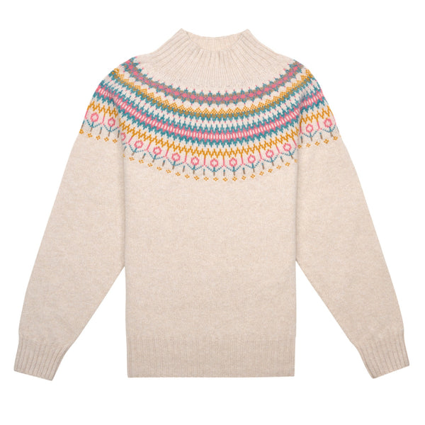 Cream Mock Turtle Fairisle Sweater