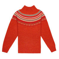 Rust Red Mock Turtle Fairisle Sweater