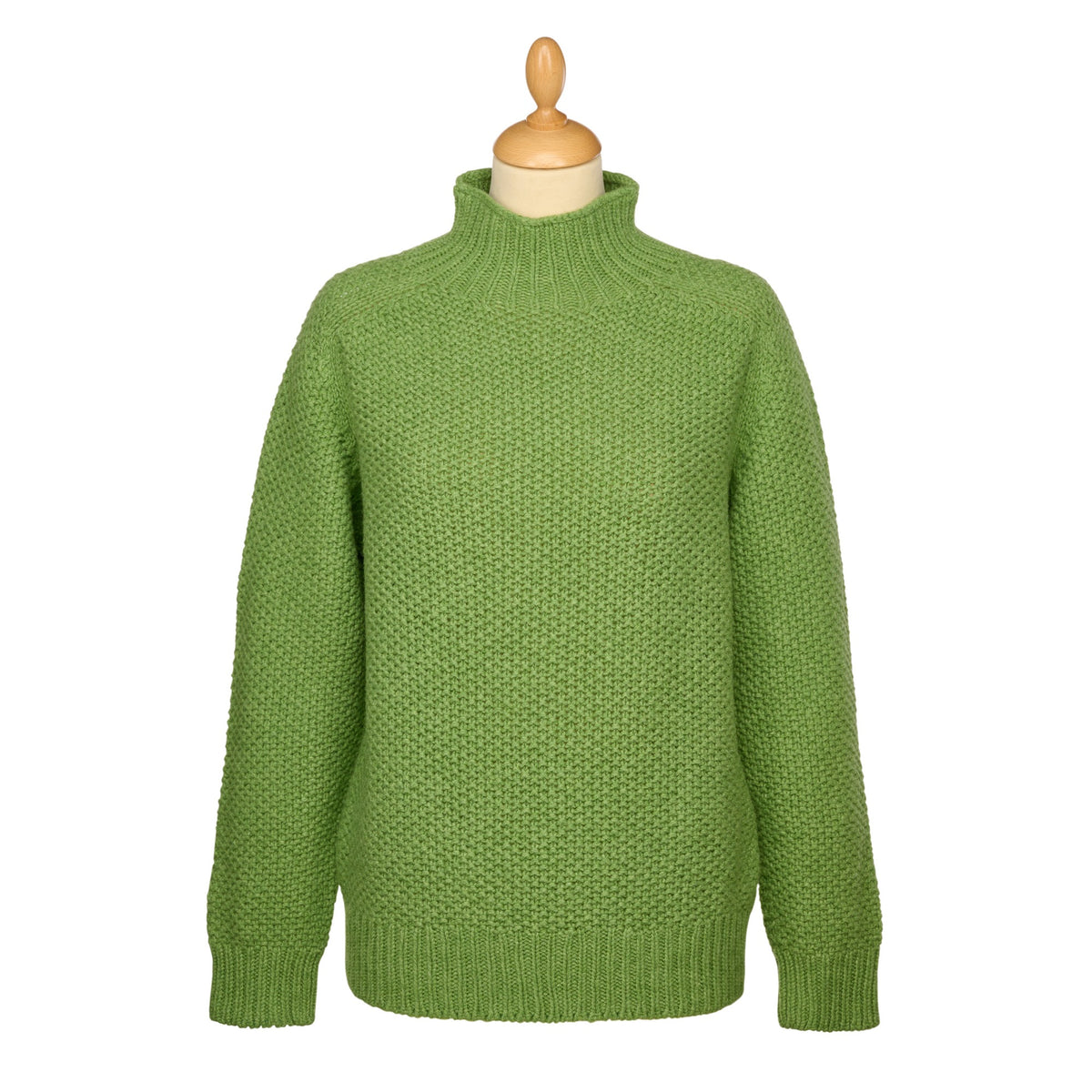 Green Moss Stitch Turtle Pullover