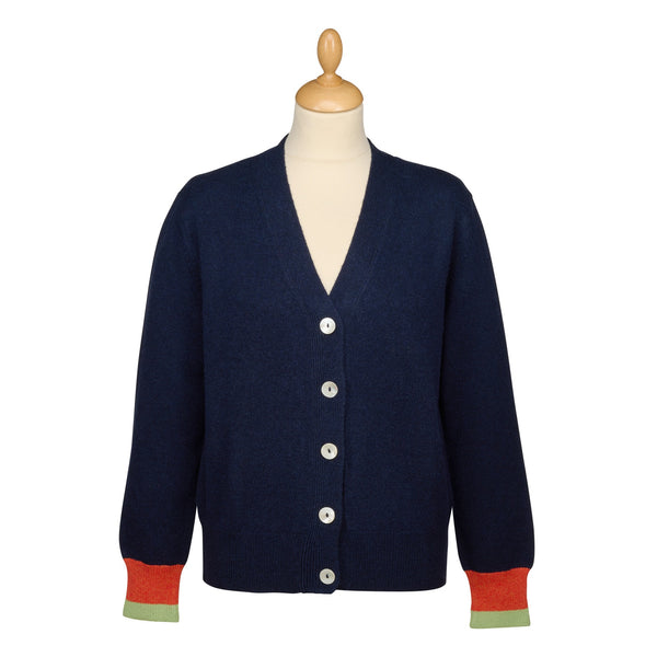 Navy Mabel Wool & Cashmere Cardigan