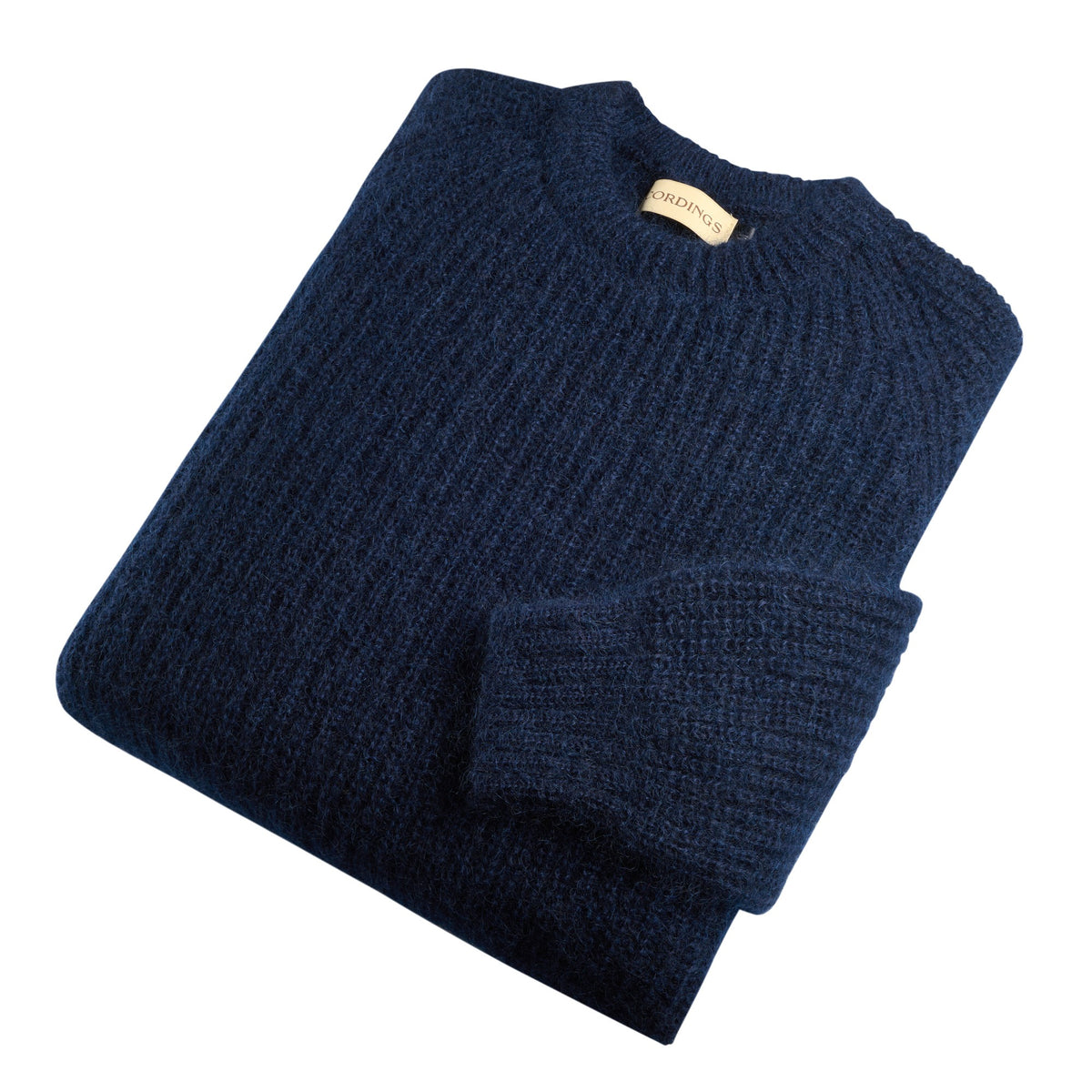 Navy Mohair Ribbed Crewneck
