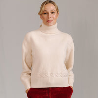 Cream Alpine Roll Neck Sweater