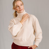 Cream Alpine Roll Neck Sweater