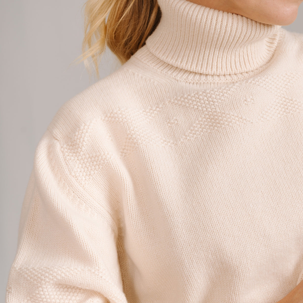 Cream Alpine Roll Neck Sweater