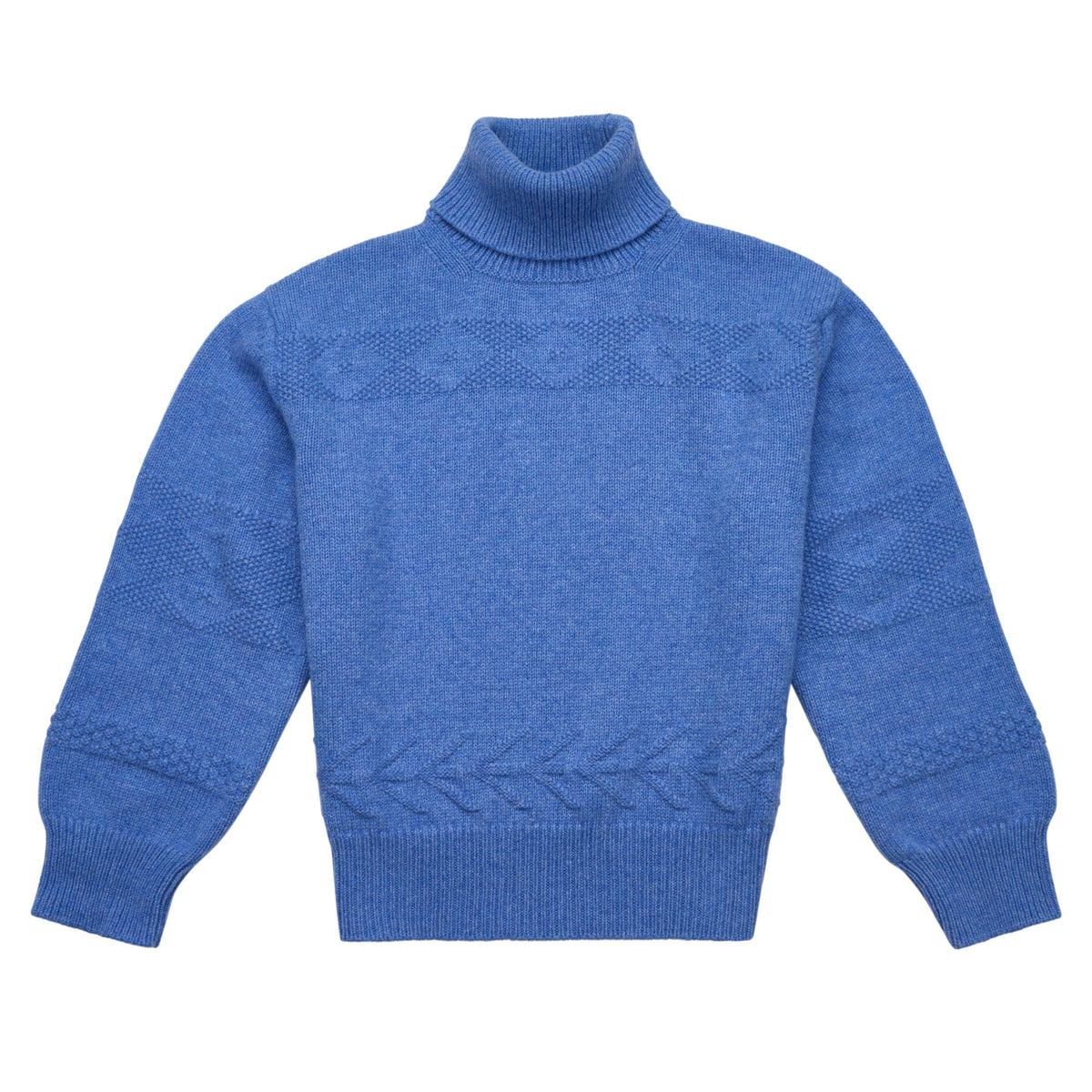 Blue Alpine Roll Neck Sweater