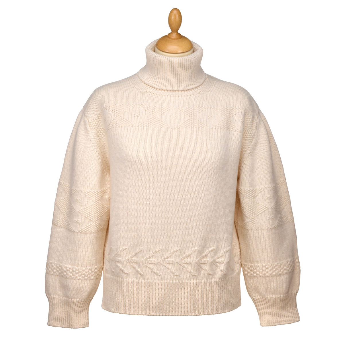 Cream Alpine Roll Neck Sweater