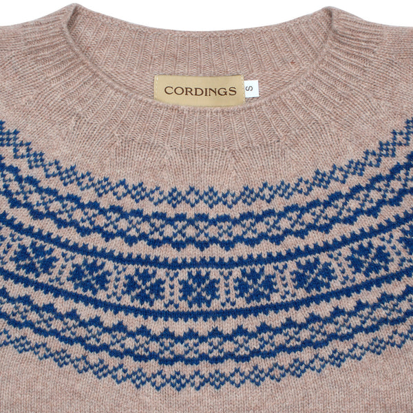 Blue Two Tone Fairisle Crew Neck