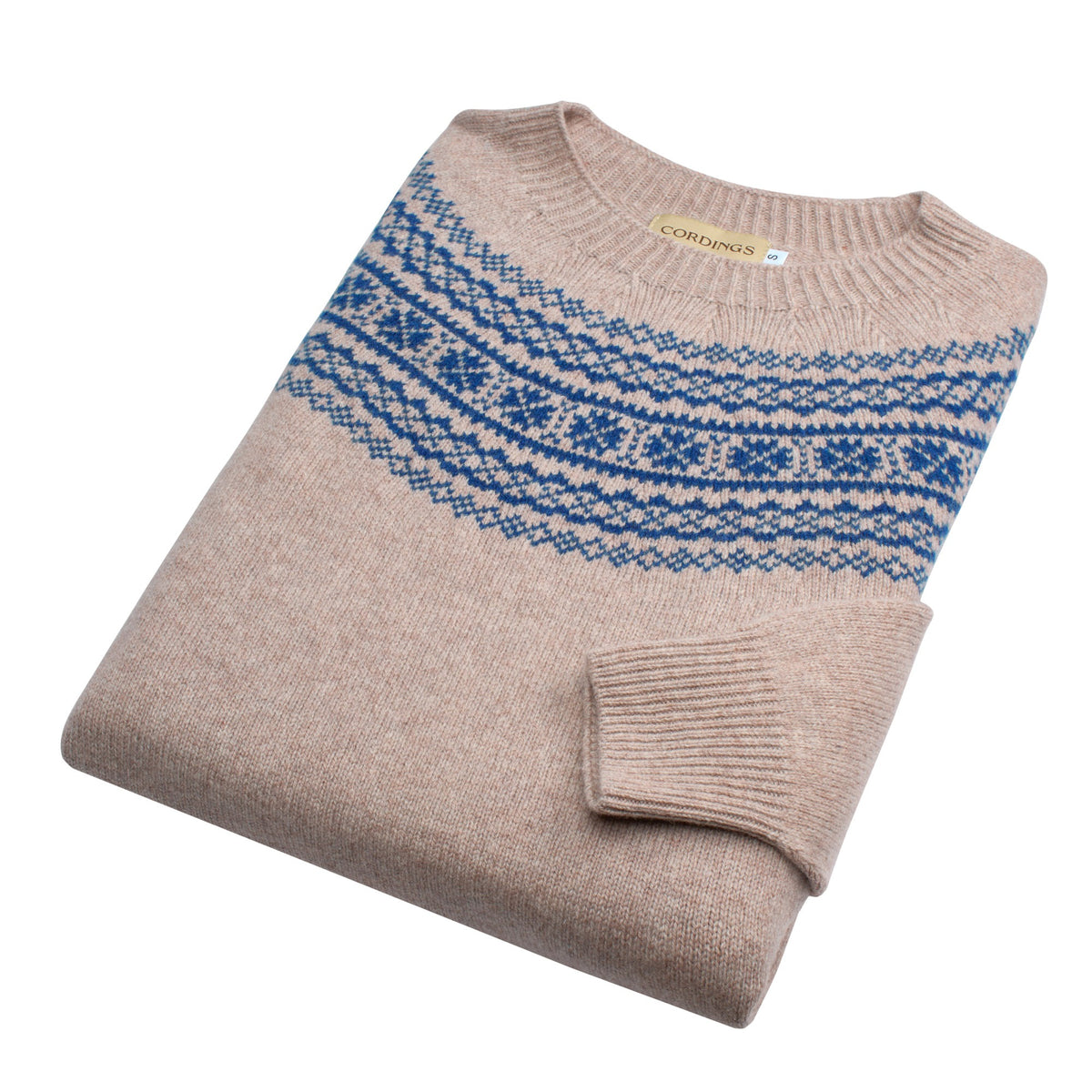 Blue Two Tone Fairisle Crew Neck