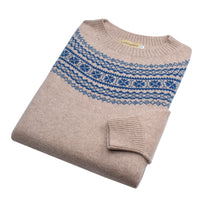 Blue Two Tone Fairisle Crew Neck