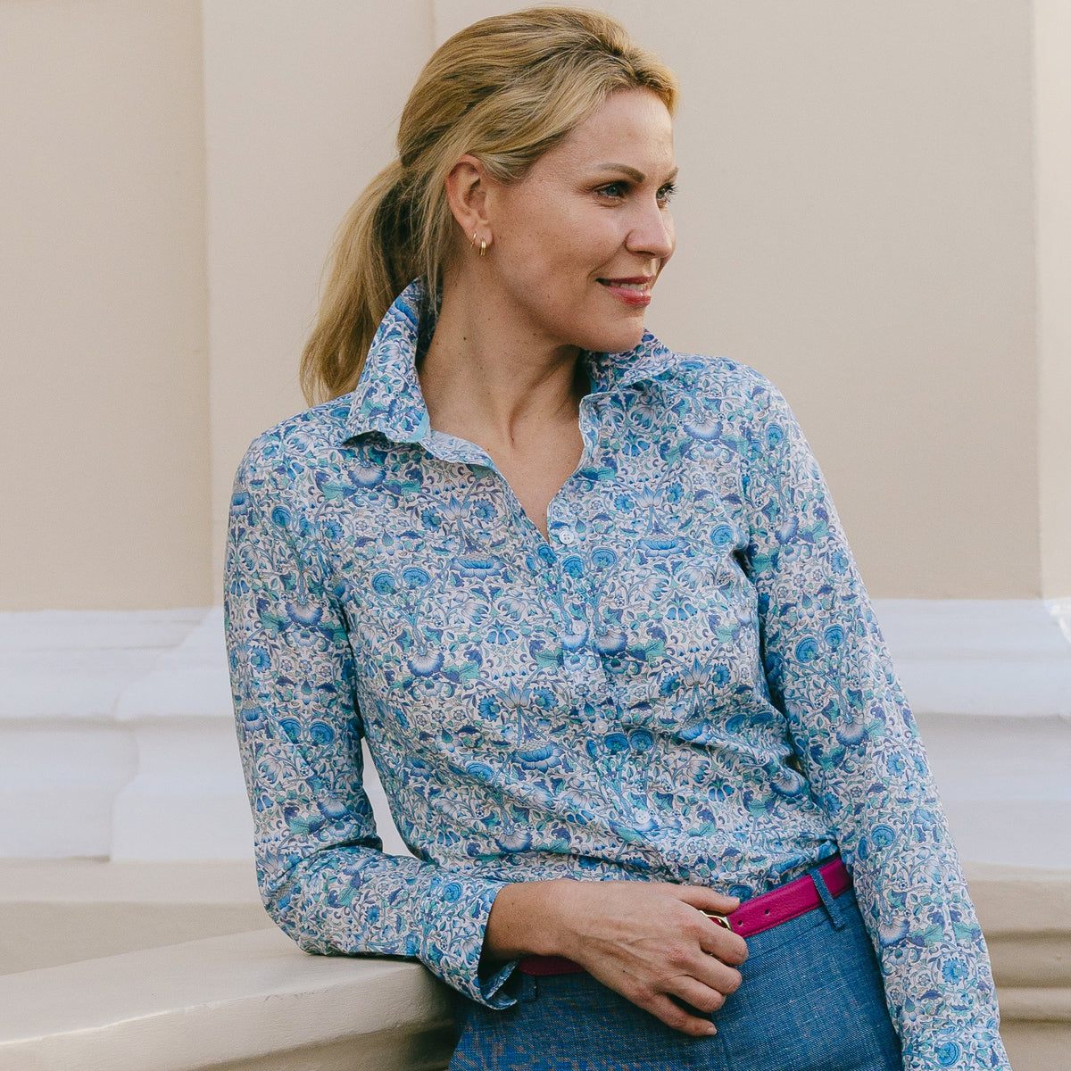 Blue Lodden Liberty Shirt made with Tana Lawn™ Cotton