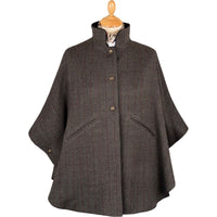 Charcoal Velvet and Tweed Reversible Cape